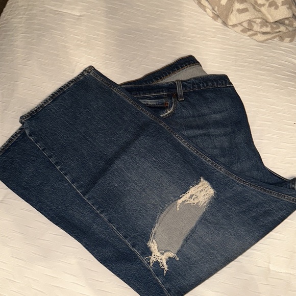 Abercrombie & Finch A&F Curve Love Low Rise 90s Baggy Jeans Dark Wash 37 24s - Picture 6 of 7